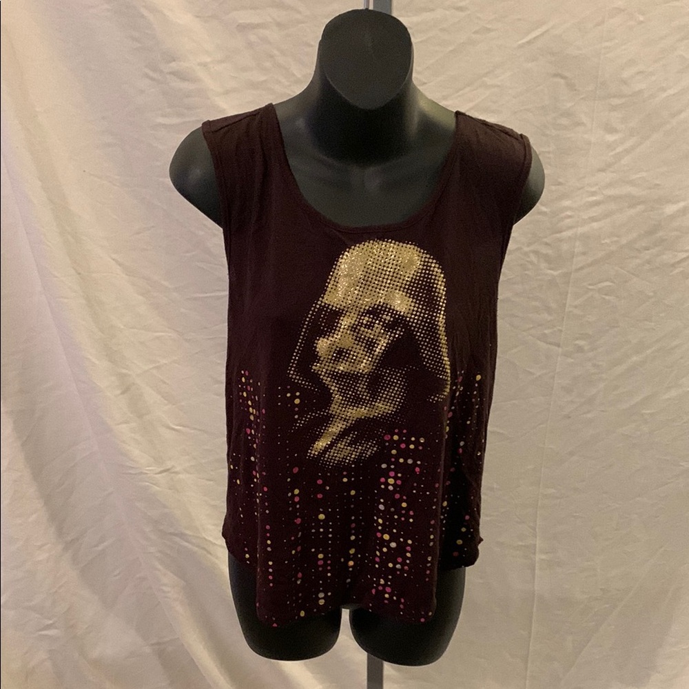 Disney Parks Black and Gold Graphic Muscle Tee